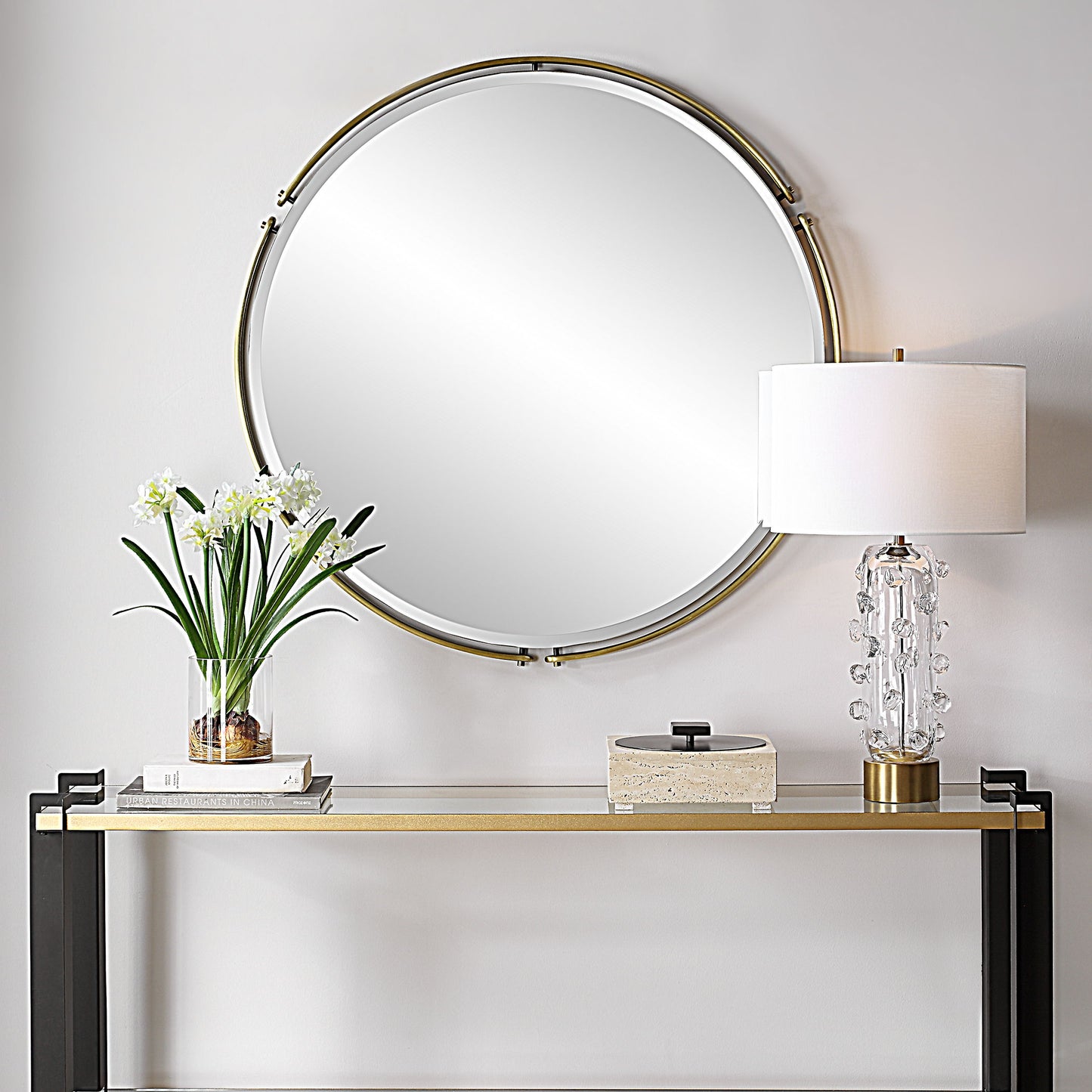 Wesley - Round Mirror - Gold