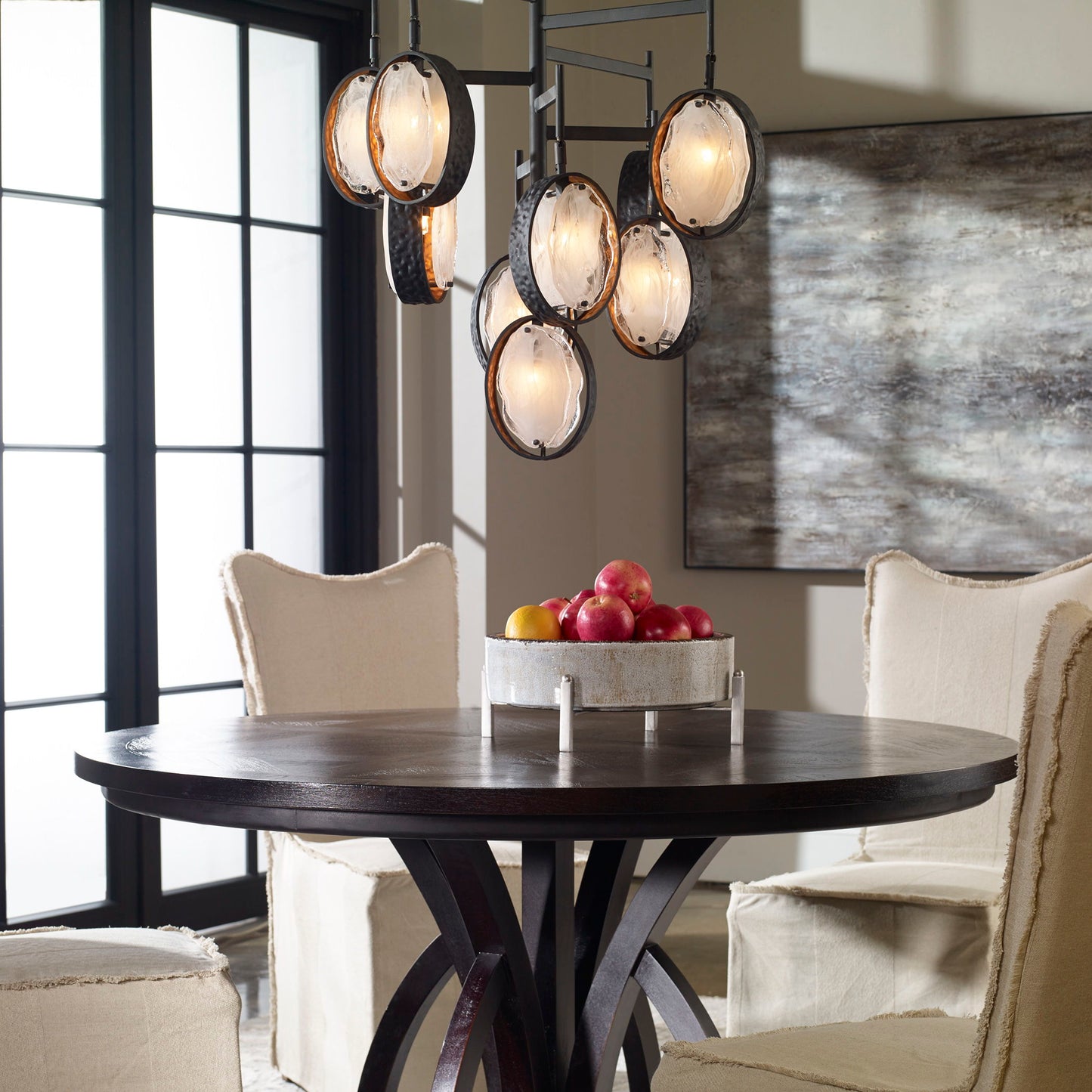 Maxin - 9 Light Chandelier - Dark Bronze