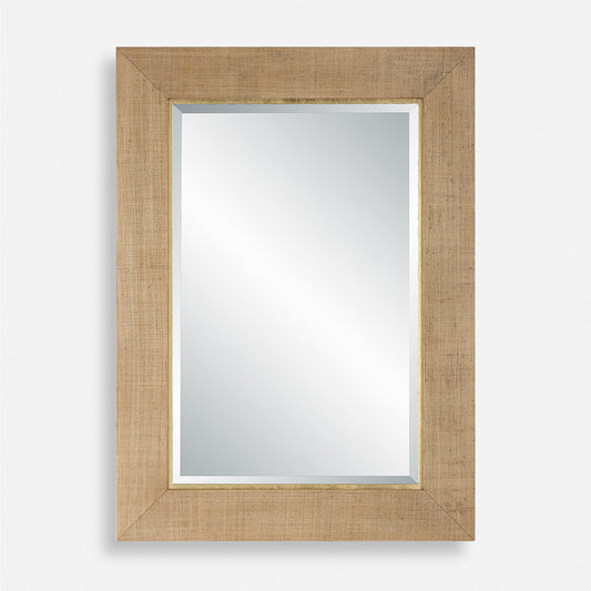 Bungalow - Grass Cloth Mirror - Light Brown