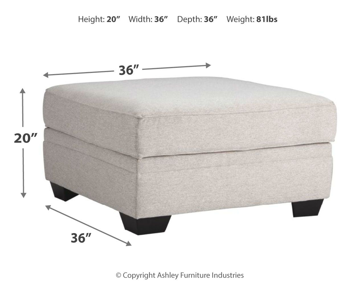 Dellara - Chalk - Ottoman With Storage