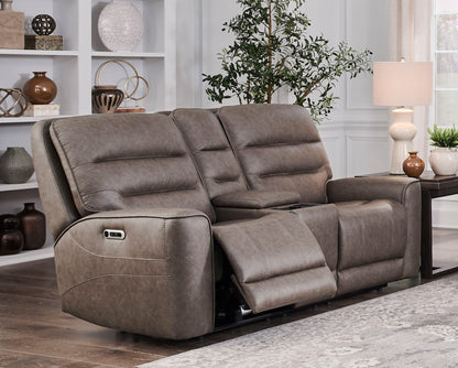 Lawson - Power Zero Gravity Tilt Console Loveseat P2 - Sydney Brunette