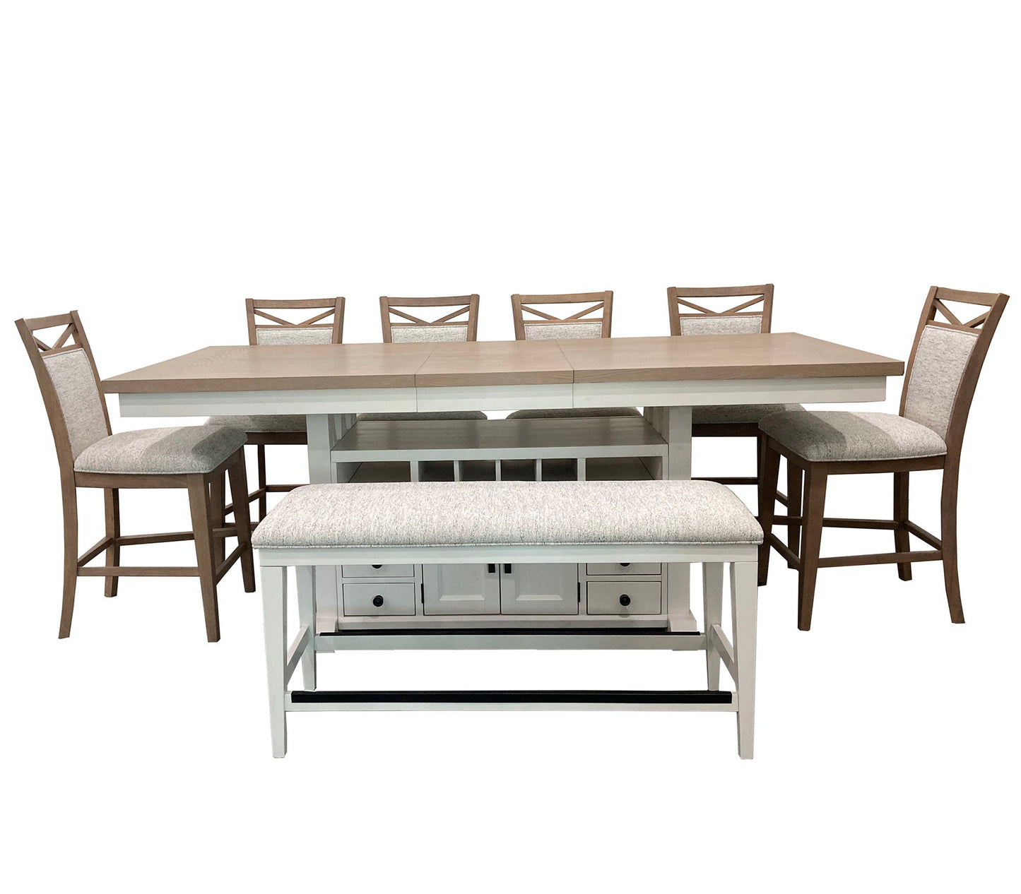 Americana Modern Dining - Island Counter-Height Extendable Dining Table - Cotton