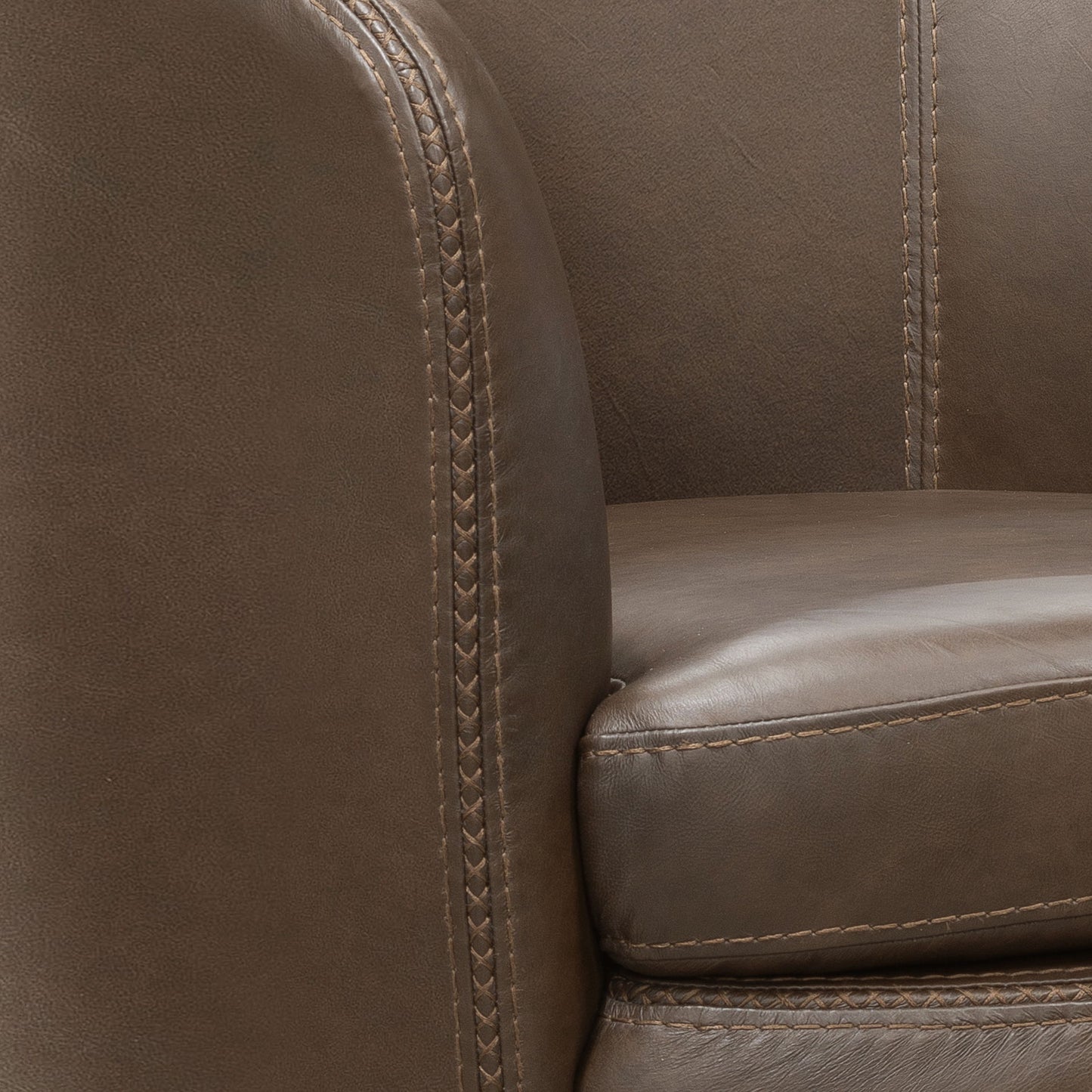 Barolo - 100% Italian Leather Swivel Club Chair (Set of 2)