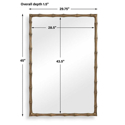 Brass Bamboo - Rectangle Mirror - Brass / Gold