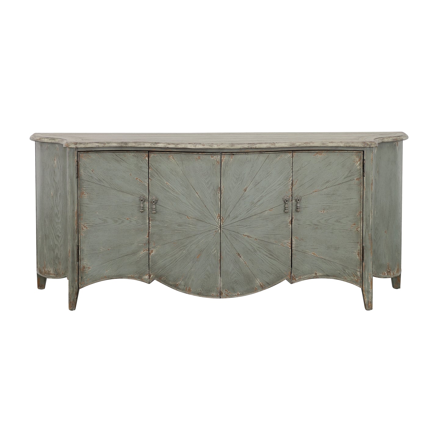 Aged Everly Laurel - Four Door Credenza - Green