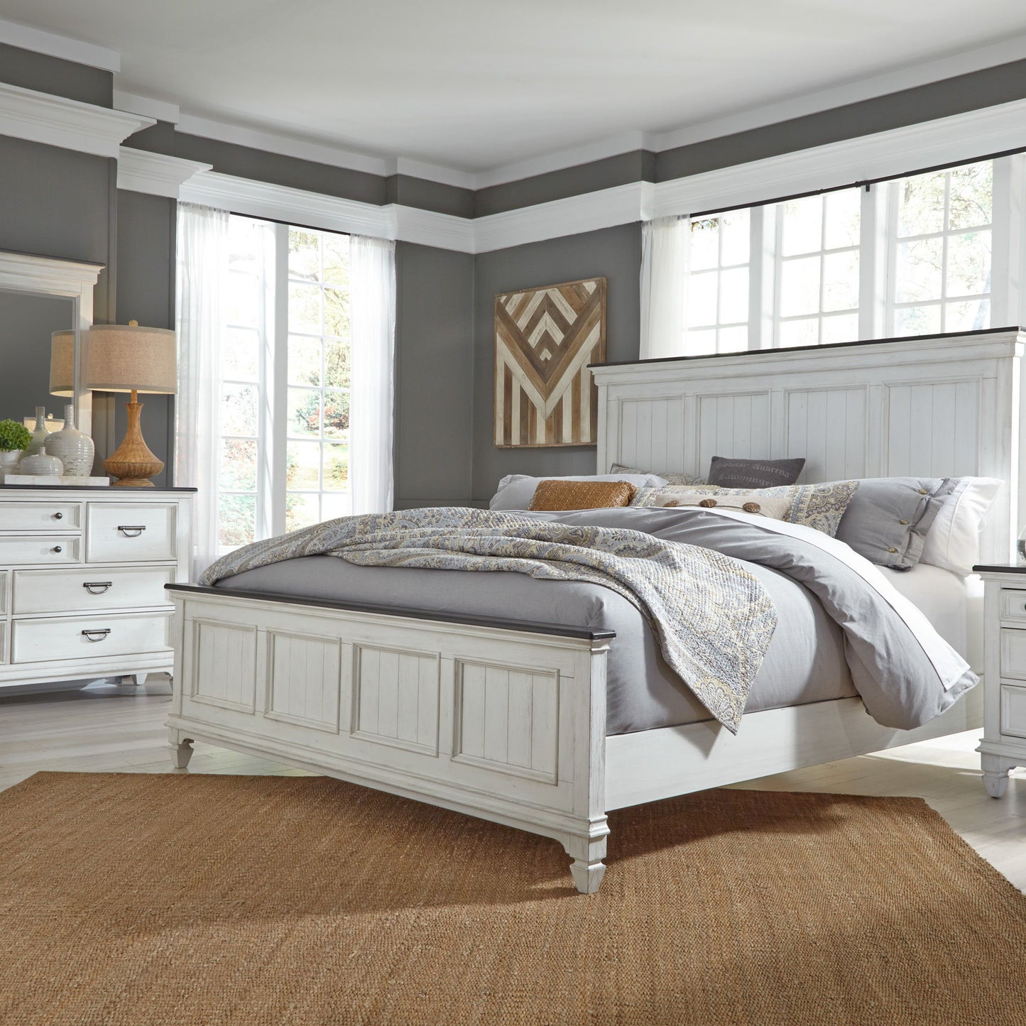 Allyson Park - Panel Bed, Dresser & Mirror