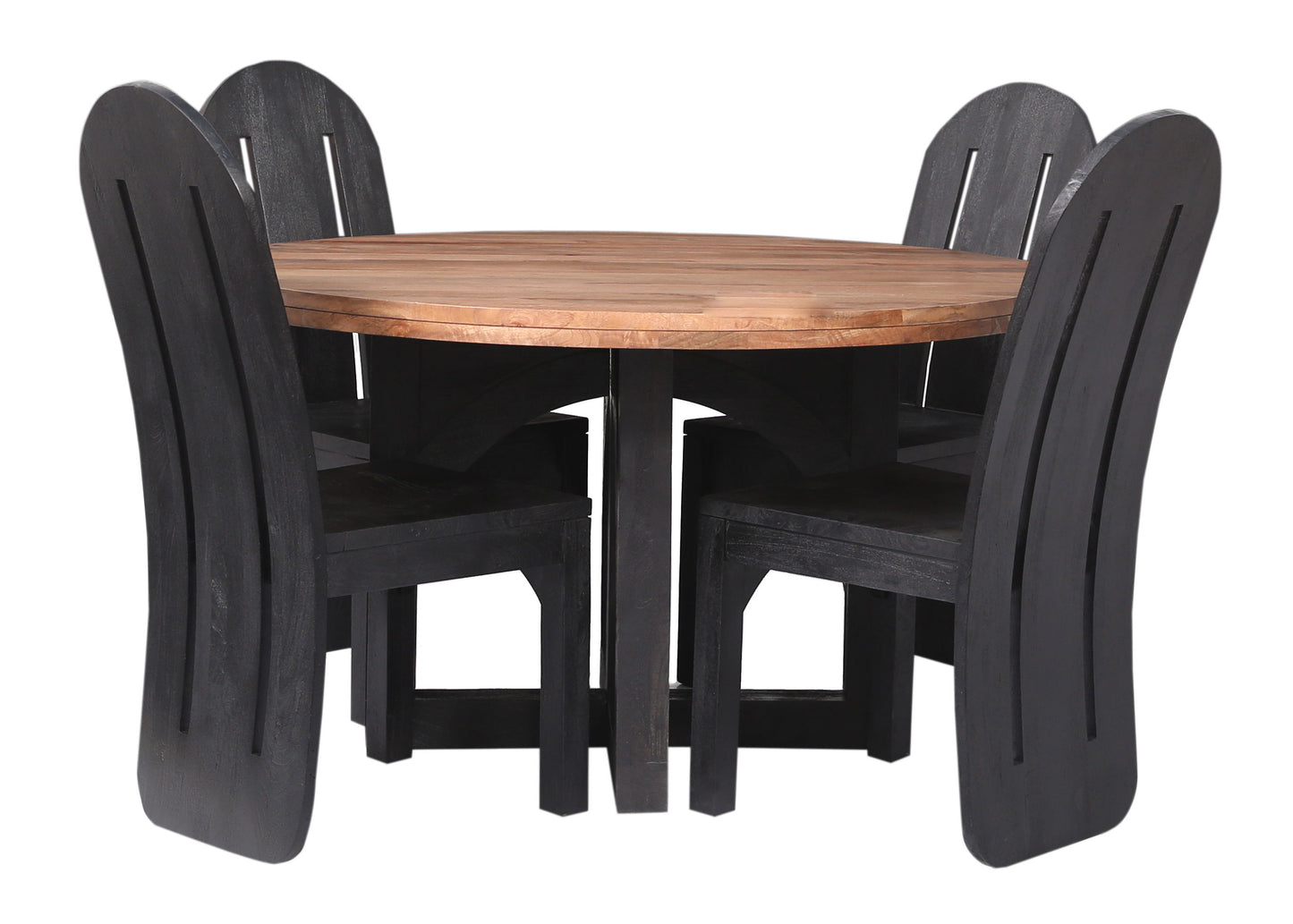 Gateway - Round Dining Table (2 Cartons) - Natural / Black