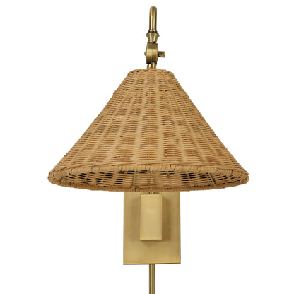 Phuvinh - 1 Light Rattan Shade Sconce - Beige