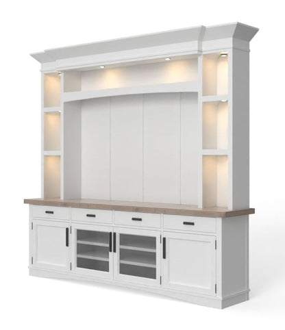 Americana Modern - TV Console with Hutch, Backpanel and LED Lights