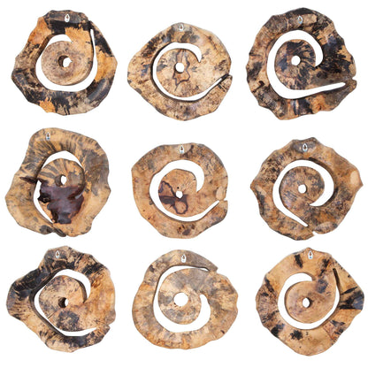 Corkscrew - Wood Wall Decor (Set of 9) - Light Brown