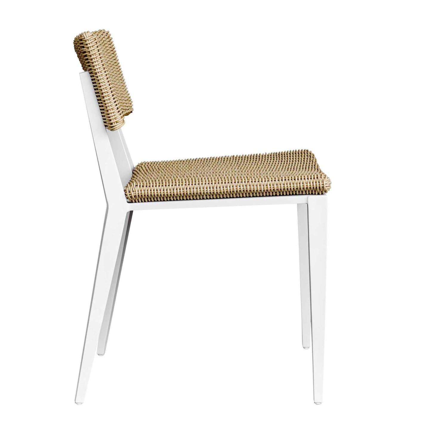 Calbas - Outdoor Dining Chair - White / Woodtone