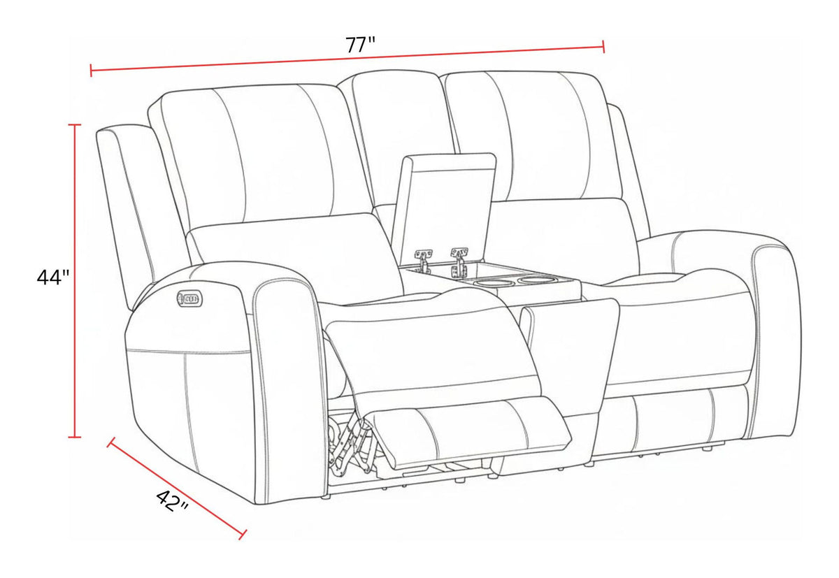 Belmont - Power Zero Gravity Tilt Console Loveseat P3