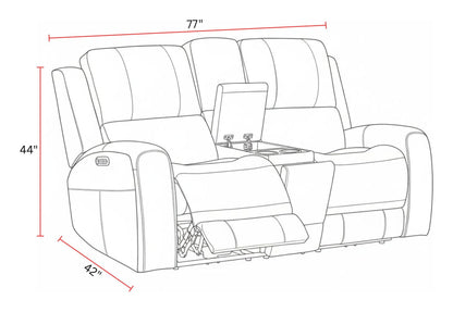 Belmont - Power Zero Gravity Tilt Console Loveseat P3