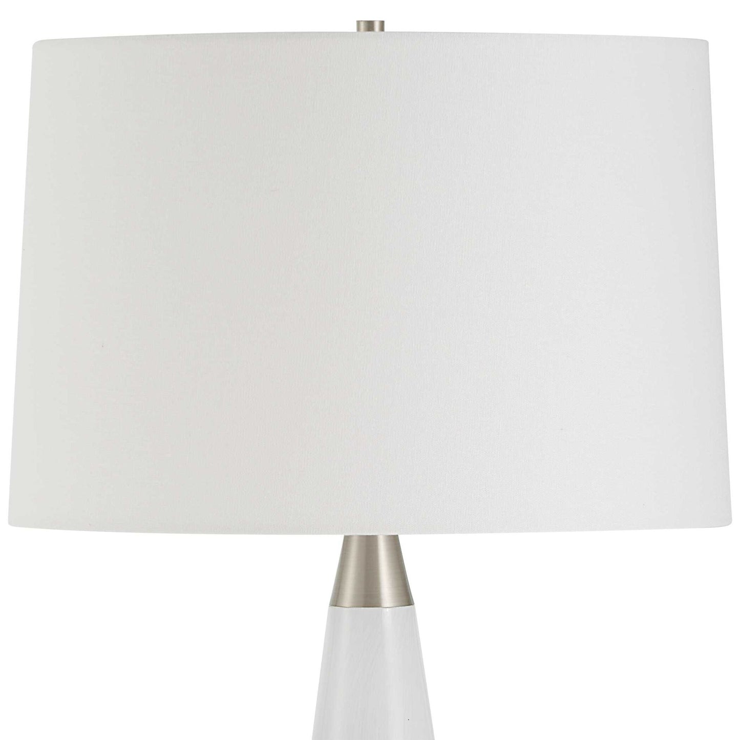 Quinn - Table Lamp - White & Silver