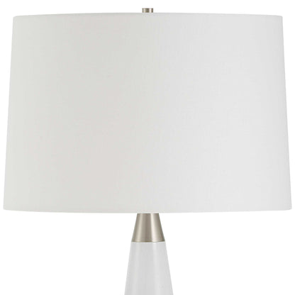 Quinn - Table Lamp - White & Silver