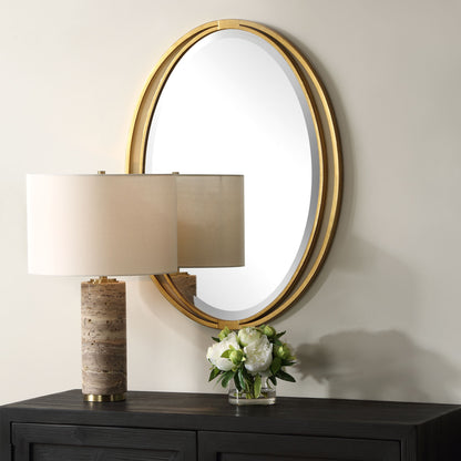 Rhodes - Gold Oval Mirror