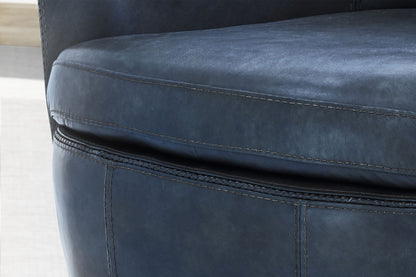 Barolo - 100% Italian Leather Swivel Club Chair (Set of 2)