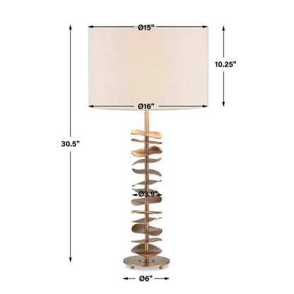 Akoa - Metal Disc Table Lamp - Brass,Gold
