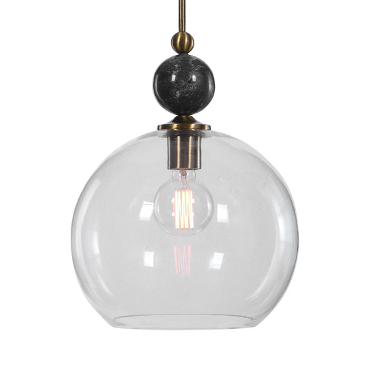 Mendota - 1 Light Glass Pendant - Pearl Silver