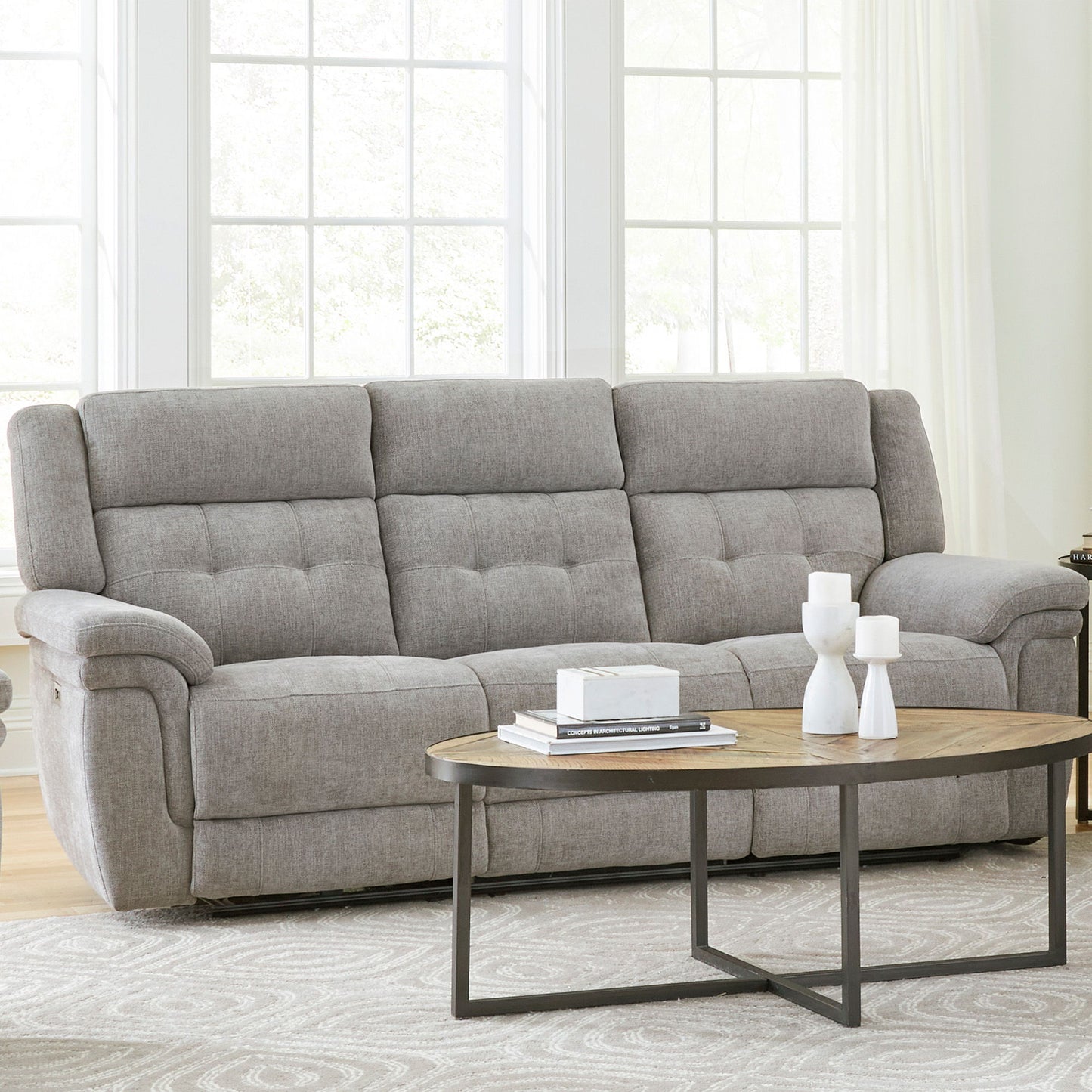 Richland - Power Reclining Sofa - Bristol Gray