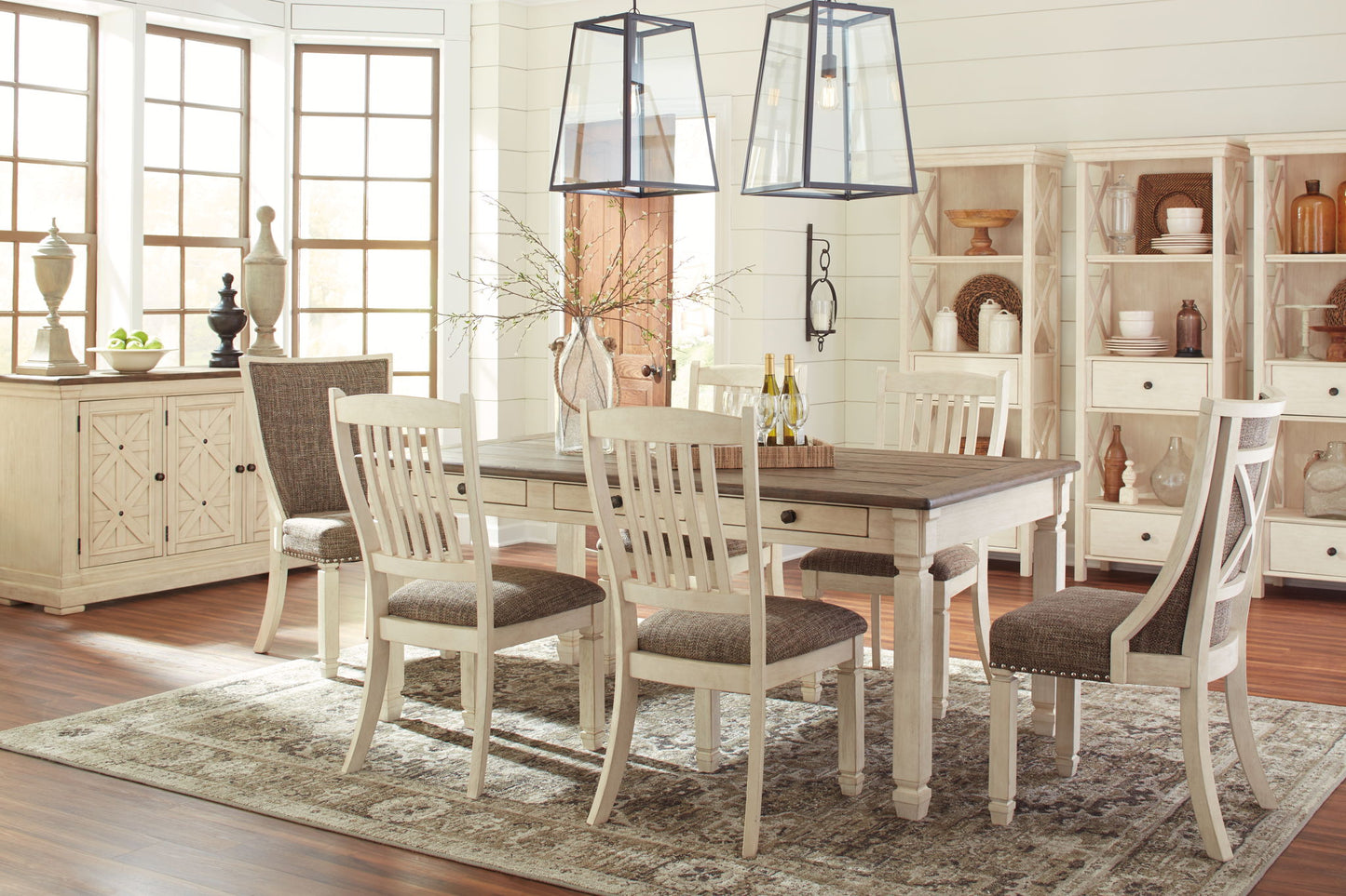 Bolanburg - Dining UPH Side Chair (Set of 2) - Lattice Back - Brown / Beige