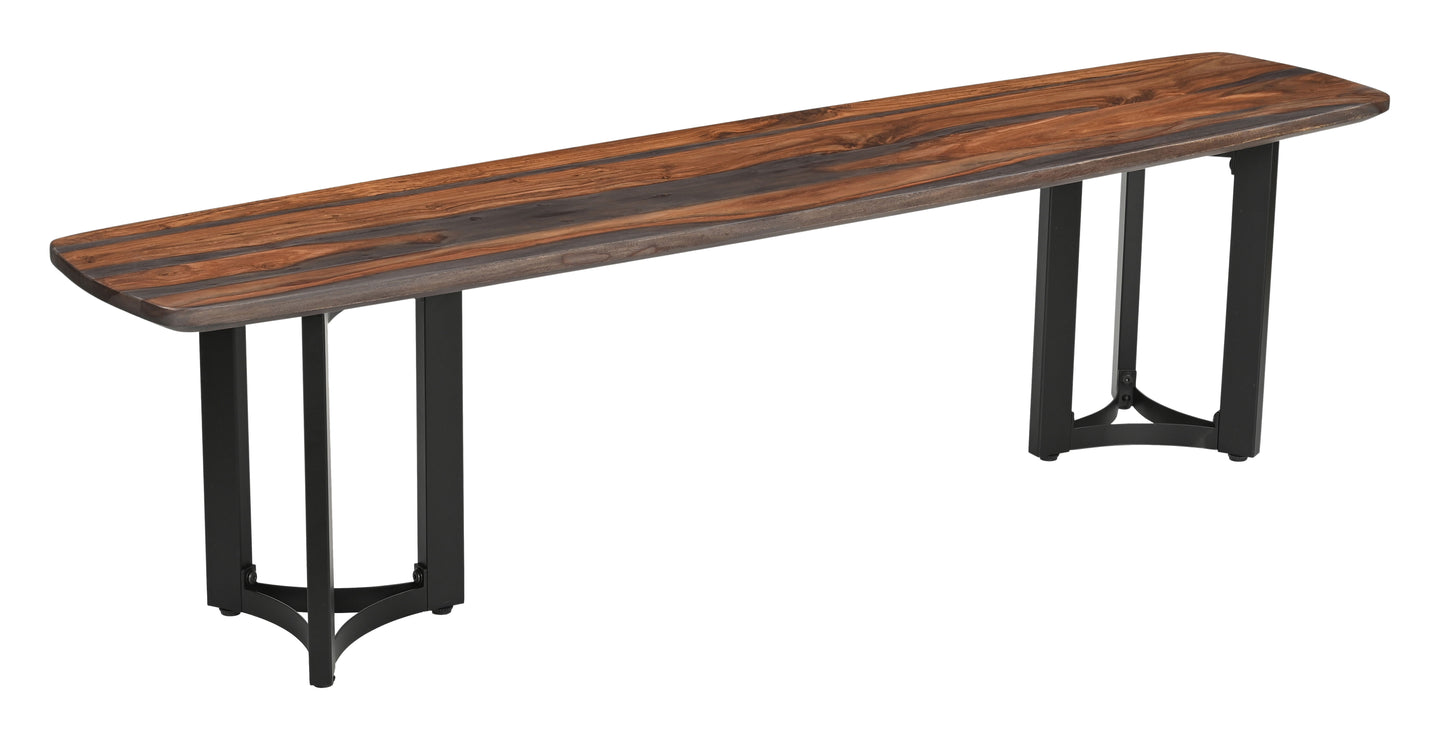 Halifax - Dining Bench - Graystone / Black Powdercoat