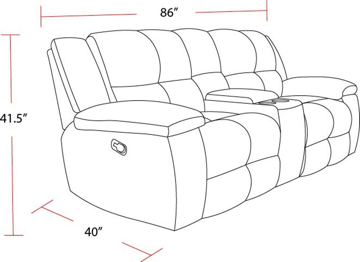 Buster - Manual Reclining Console Loveseat