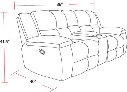 Buster - Manual Reclining Console Loveseat