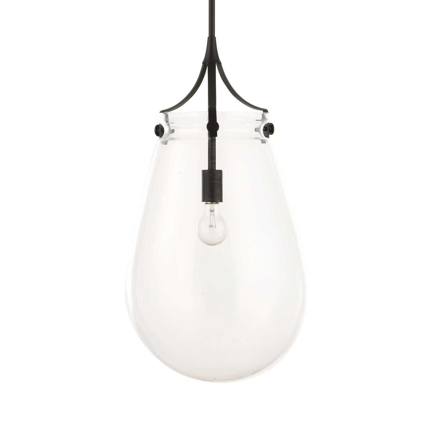 Dewdrop - 1 Light Glass Shade Pendant - Black