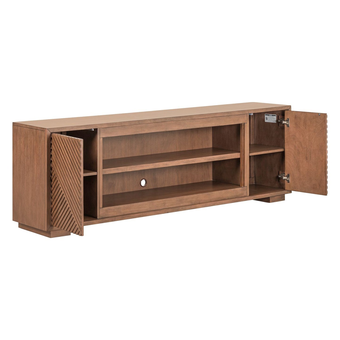 Fireplace TV Consoles - 84'' Fireplace TV Console Multiplees - Light Brown