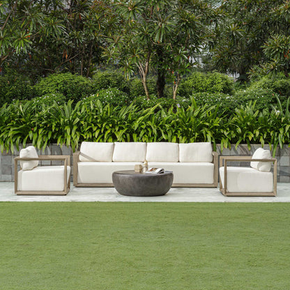 Remsen - Outdoor Lounge Chair - Dark Gray / White