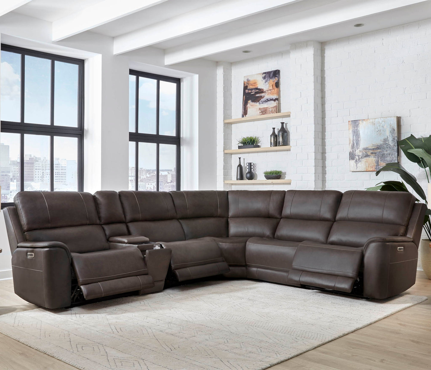 Easton - Power Reclining Sectional With Power Adjustable Headrests