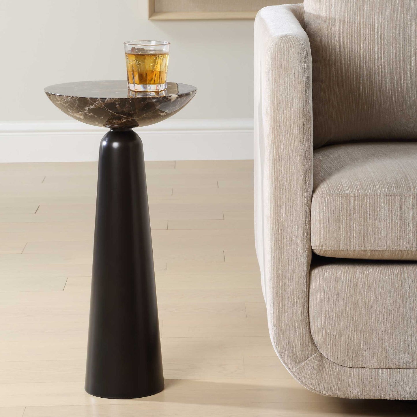 Hastings - Marble Accent Table - Dark Brown