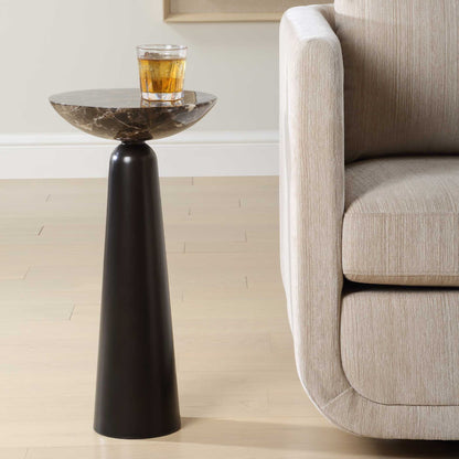 Hastings - Marble Accent Table - Dark Brown