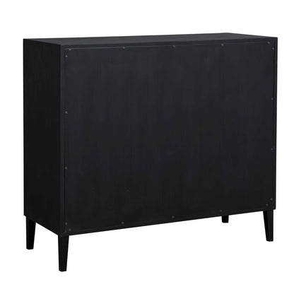 Andrei - Teak Root 2 Door Cabinet - Black / Woodtone