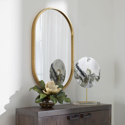 Varina - Minimalist Oval Mirror - Gold