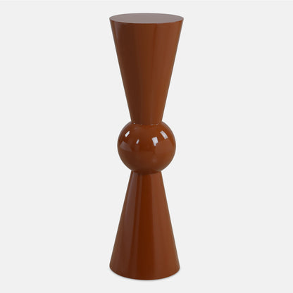 Hepler - Gloss Terracotta Drink Table - Dark Brown