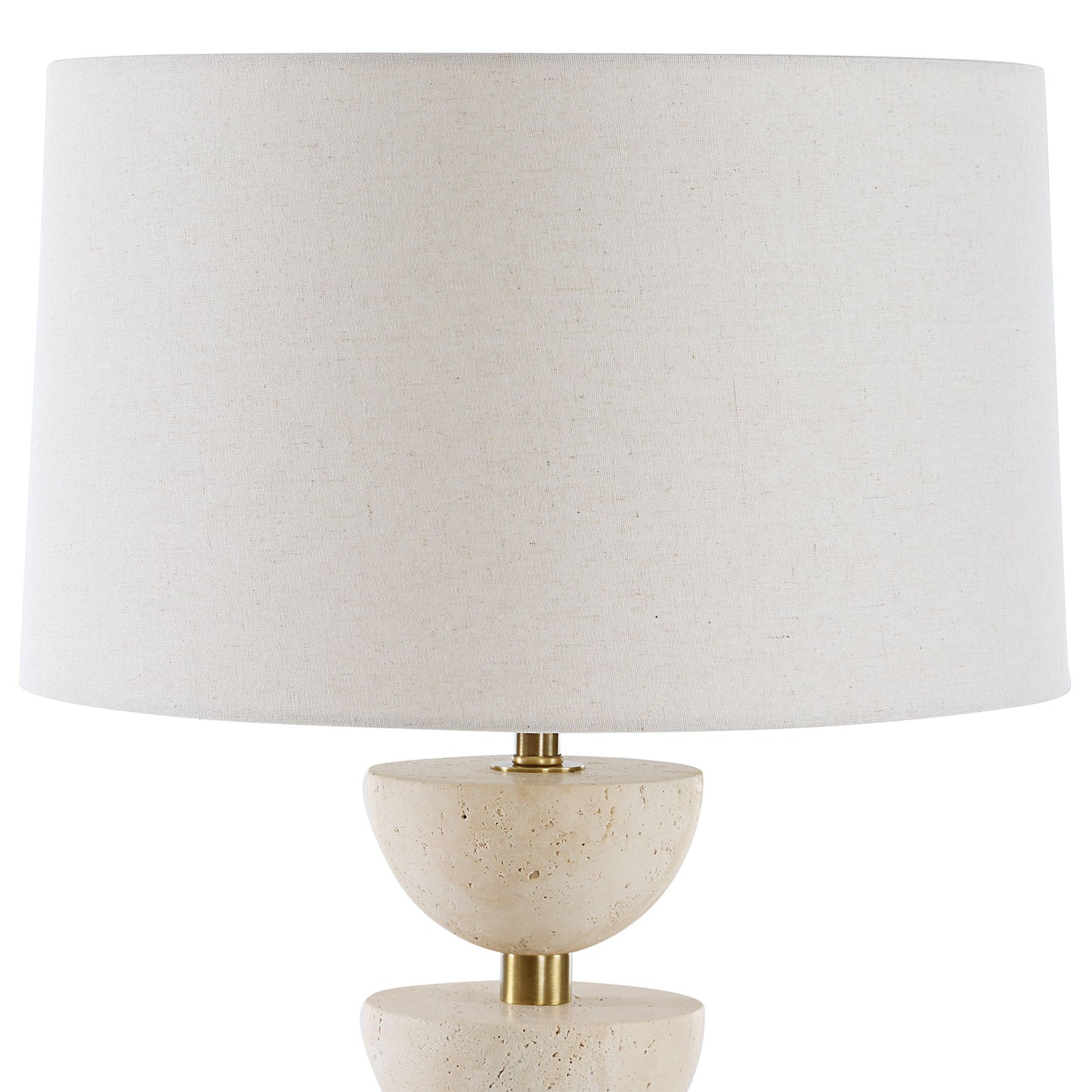 Hemisphere - Travertine Table Lamp - Beige