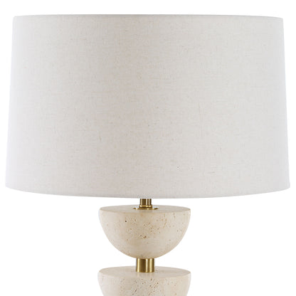 Hemisphere - Travertine Table Lamp - Beige