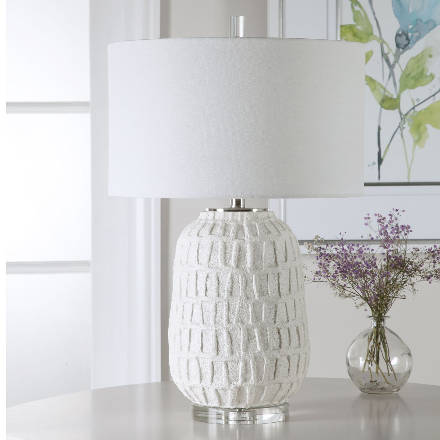 Caelina - Textured Table Lamp - White