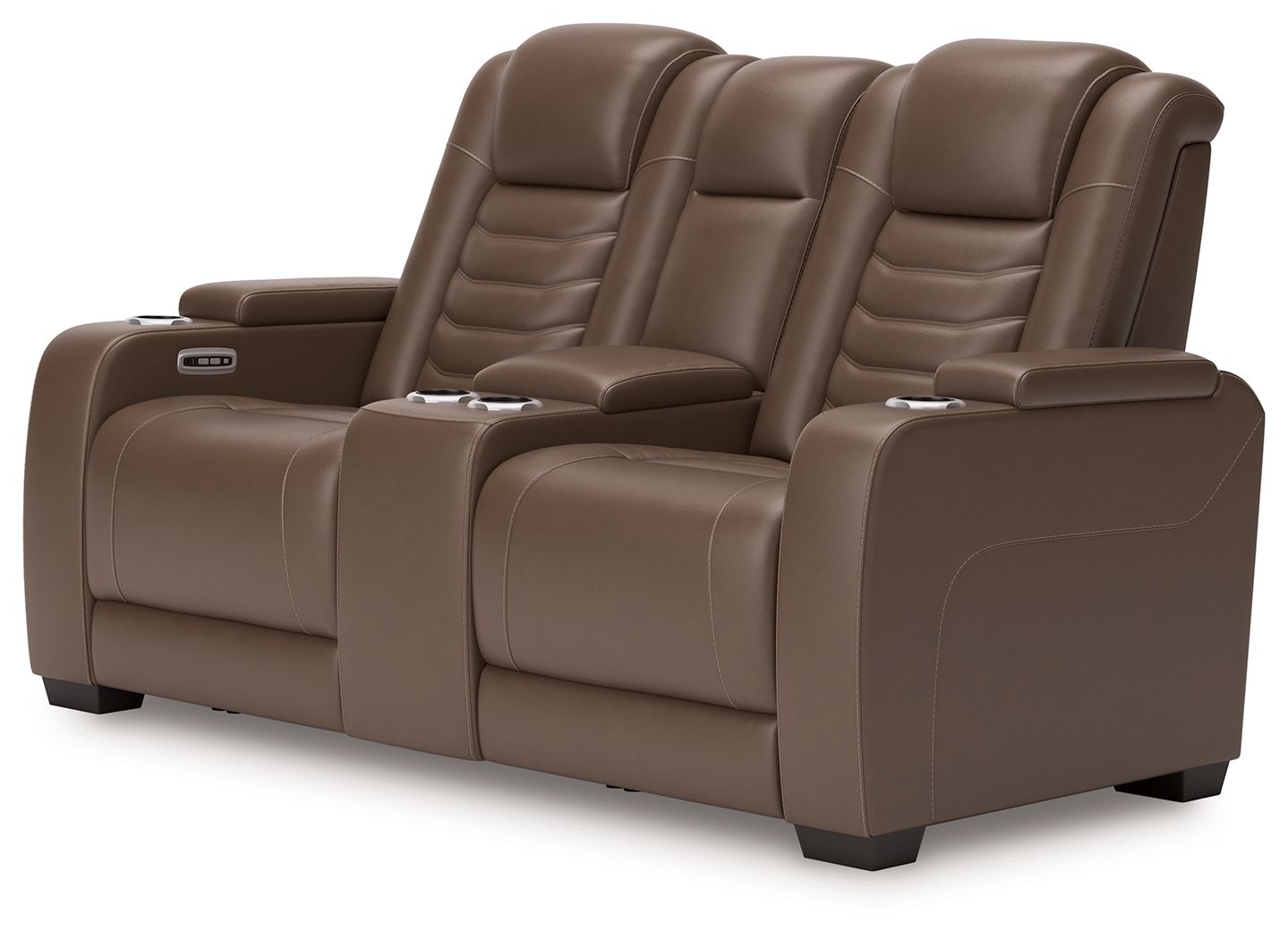 High Impact - Tobacco - Power Reclining Loveseat With Console / Adj Hdrst