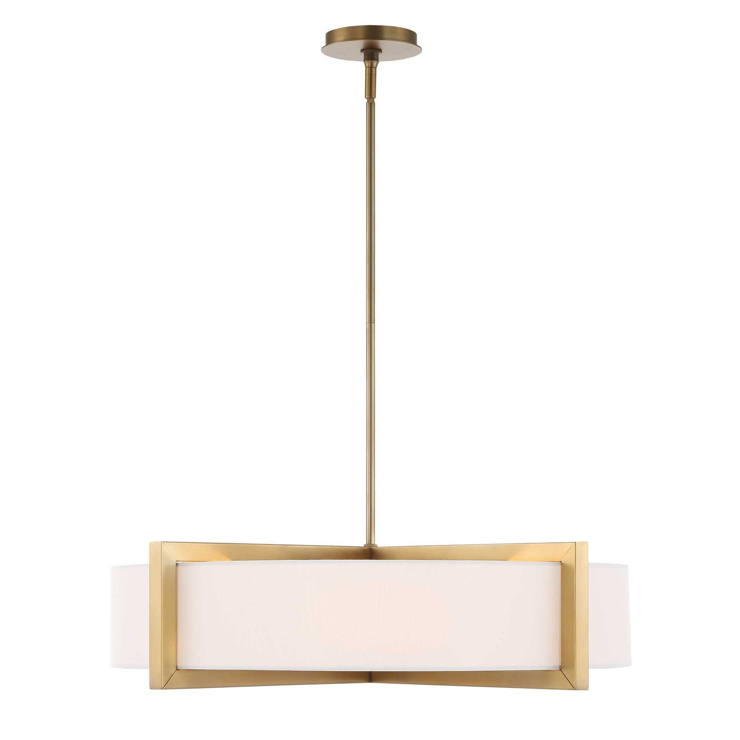 Cresson - 4 Light Drum Pendant - White / Gold