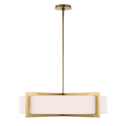 Cresson - 4 Light Drum Pendant - White / Gold