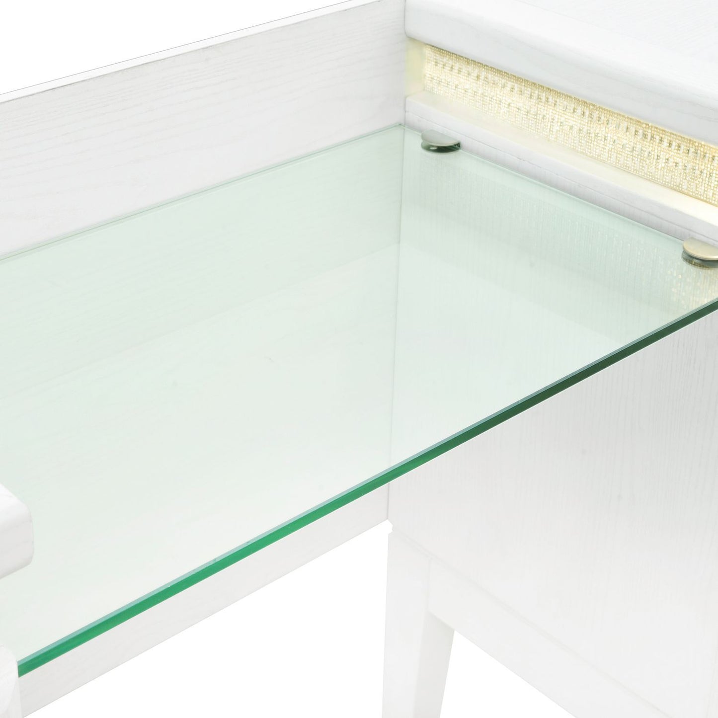 Reflections - Vanity Desk - Pearl White & Rhinestone