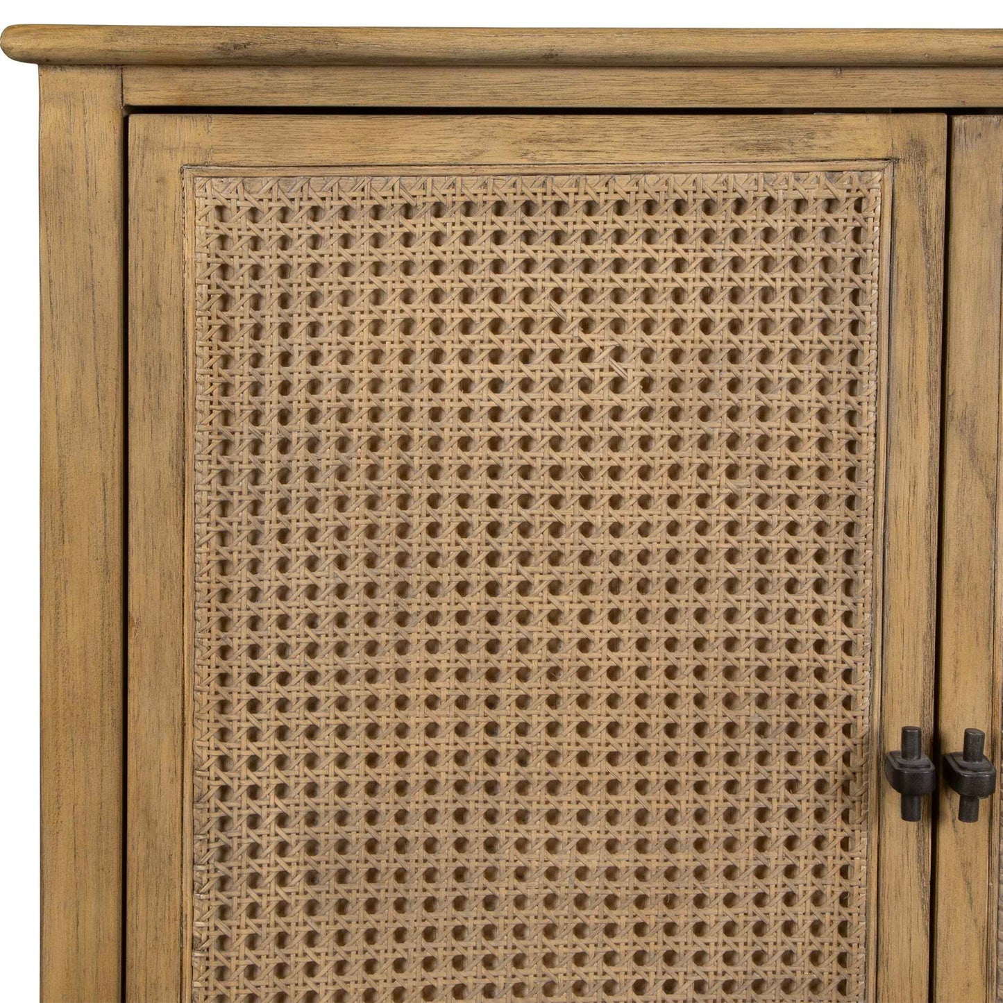 Coast - 2 Door Rattan Cabinet - Woodtone
