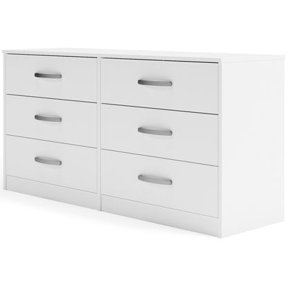 Flannia - White - Six Drawer Dresser - 29'' Height