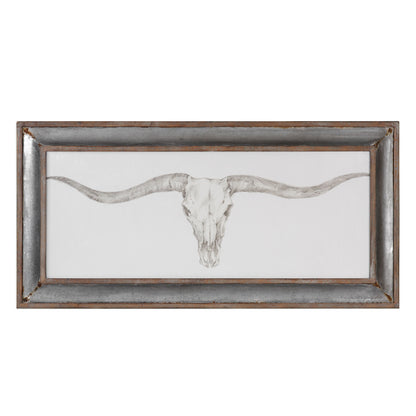 Western Skull Mount - Print - Pearl Silver