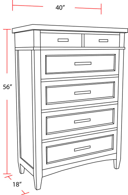 Americana Modern Bedroom - 6 Drawer Chest - Cotton