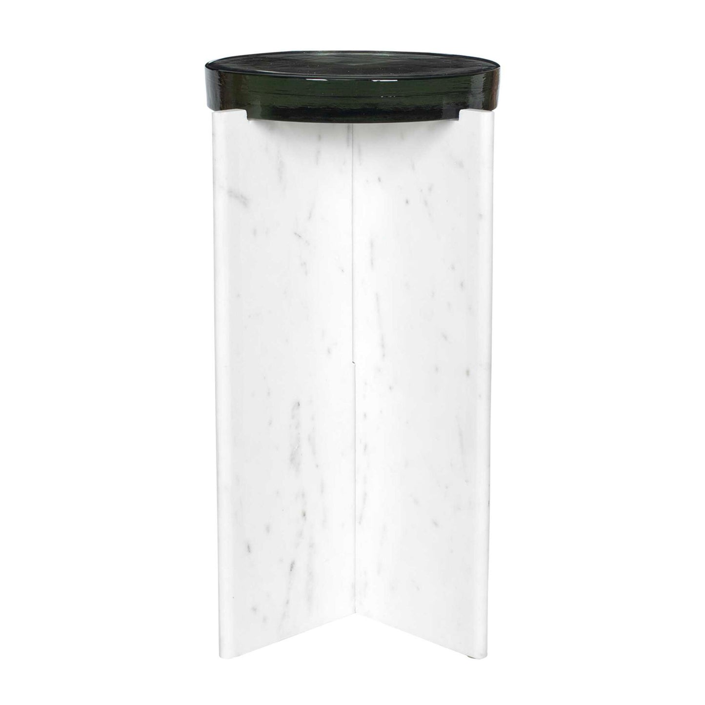 Olina - Marble Outdoor Accent Table - White