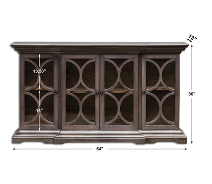 Belino - Wooden 4 Door Chest - Dark Brown